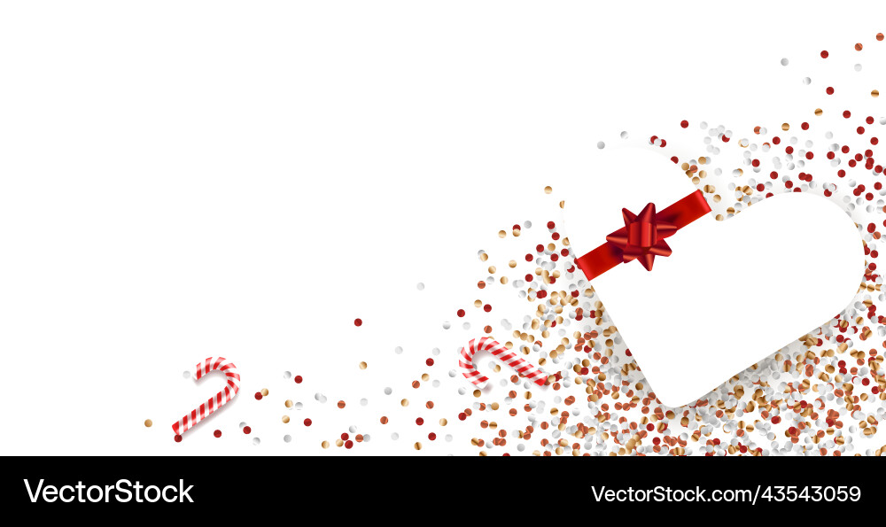 Heart box with red ribbon on a table valentines Vector Image