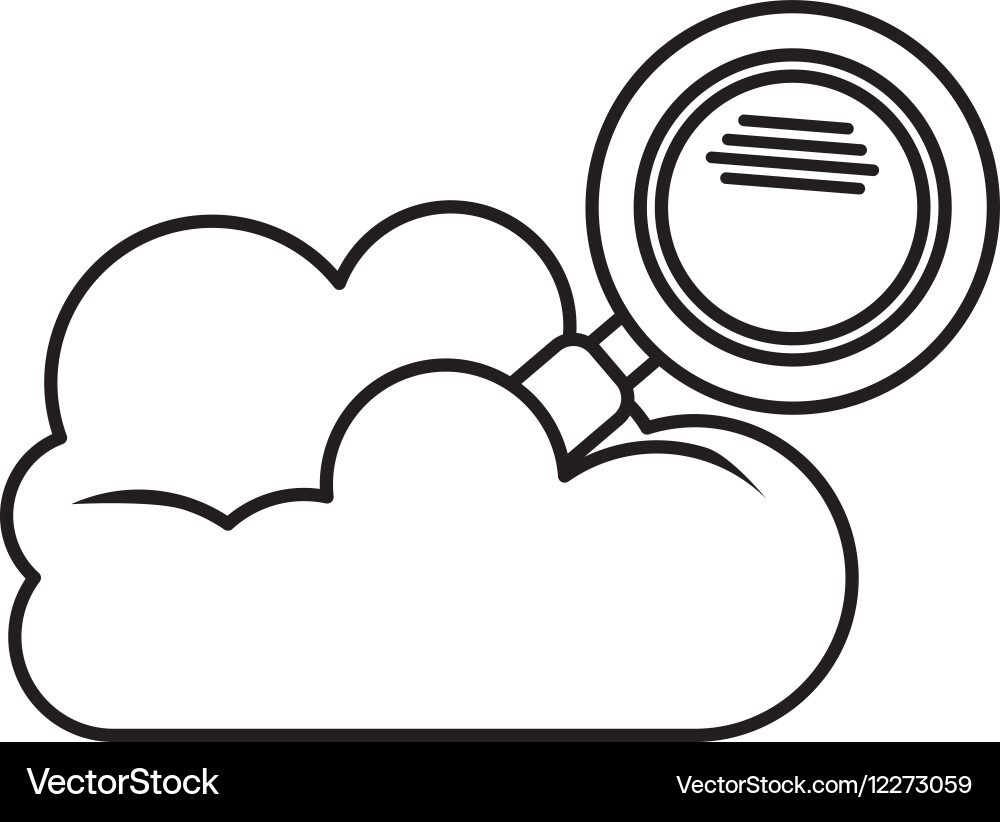 Isolated cloud computing and lupe design Vector Image