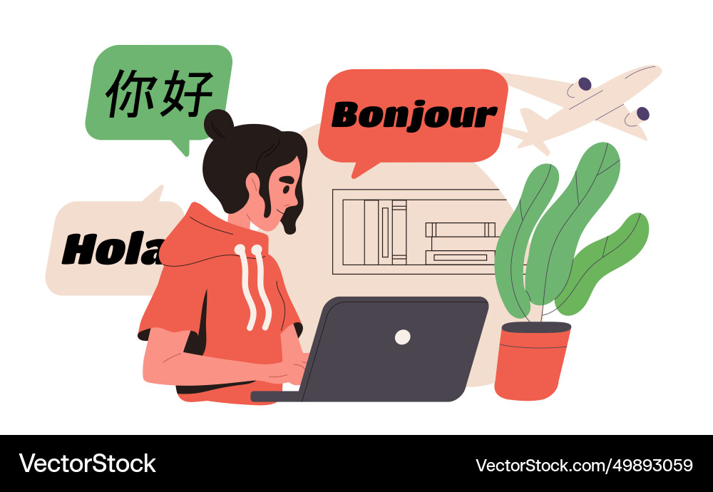 Learning foreign languages concept Learning foreign languages concept vector image