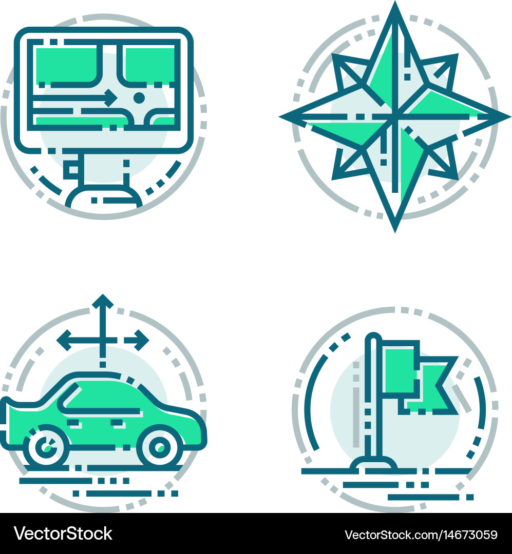 Navigation direction maps sign traffic and more vector image