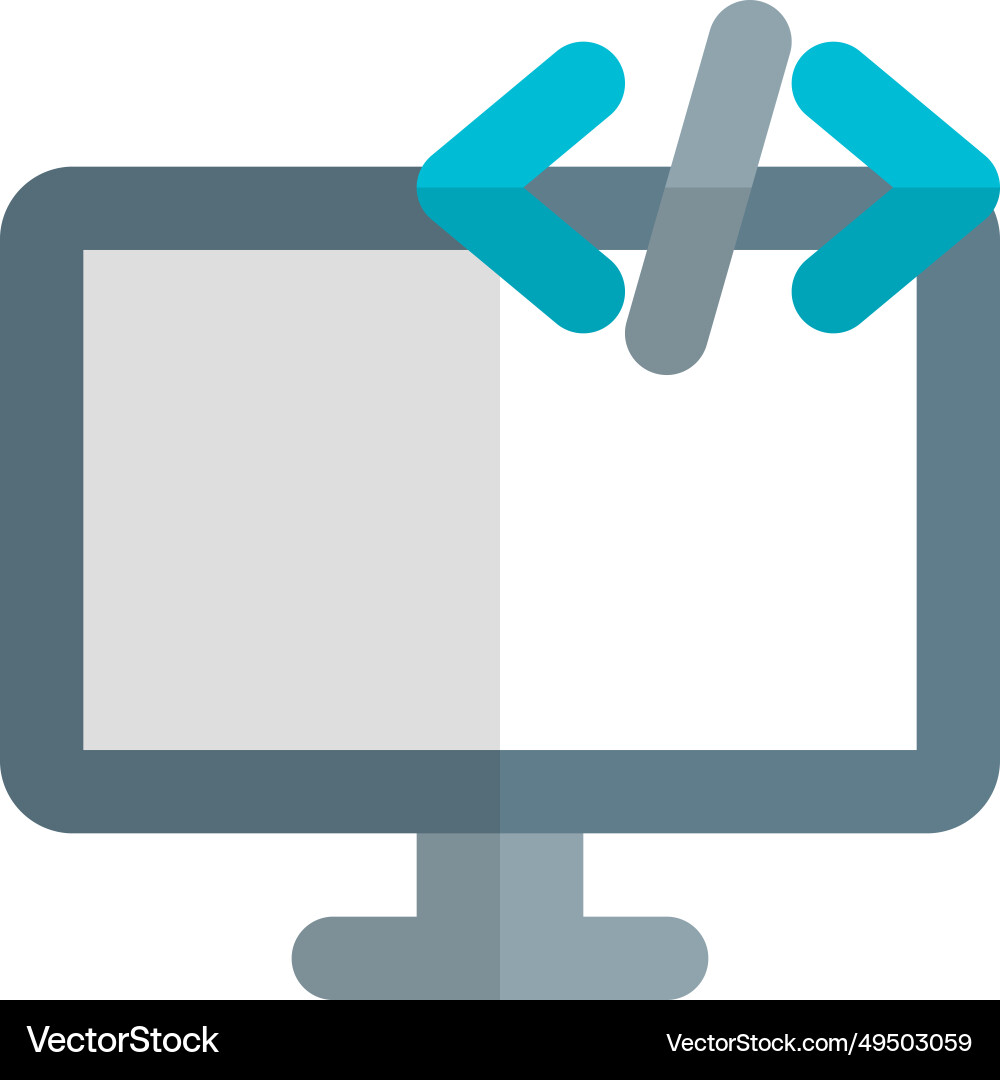 Programming and scripting done on a monitor vector image