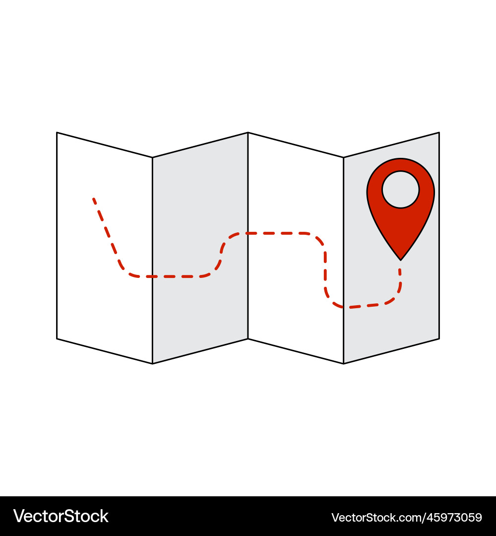 Red way pin in abstract style Red way pin in abstract style Vector Image
