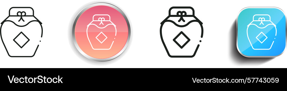 Rice wine icon thin linear regular and button Rice wine icon thin linear regular and button vector image