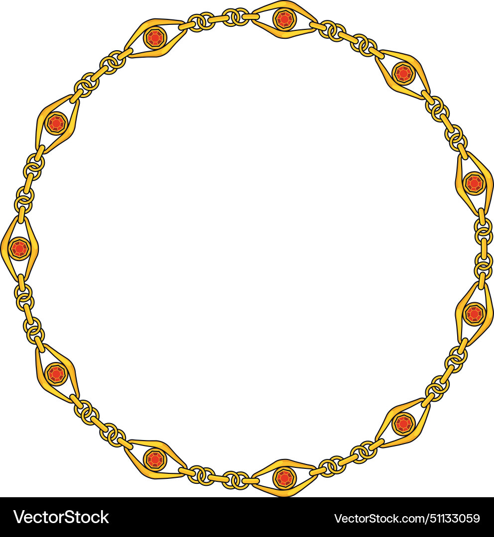 Round chain frame circle chains border boho Round chain frame circle chains border boho vector image