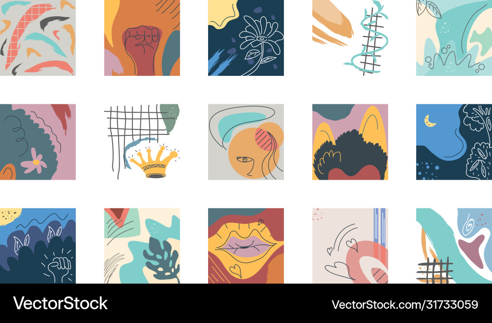 Set abstract backgrounds drawn with various Set abstract backgrounds drawn with various vector image