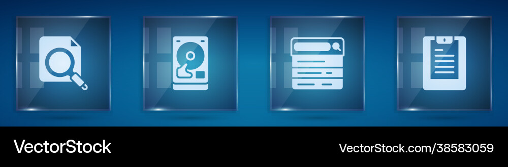 Set search concept with folder hard disk drive Set search concept with folder hard disk drive vector image