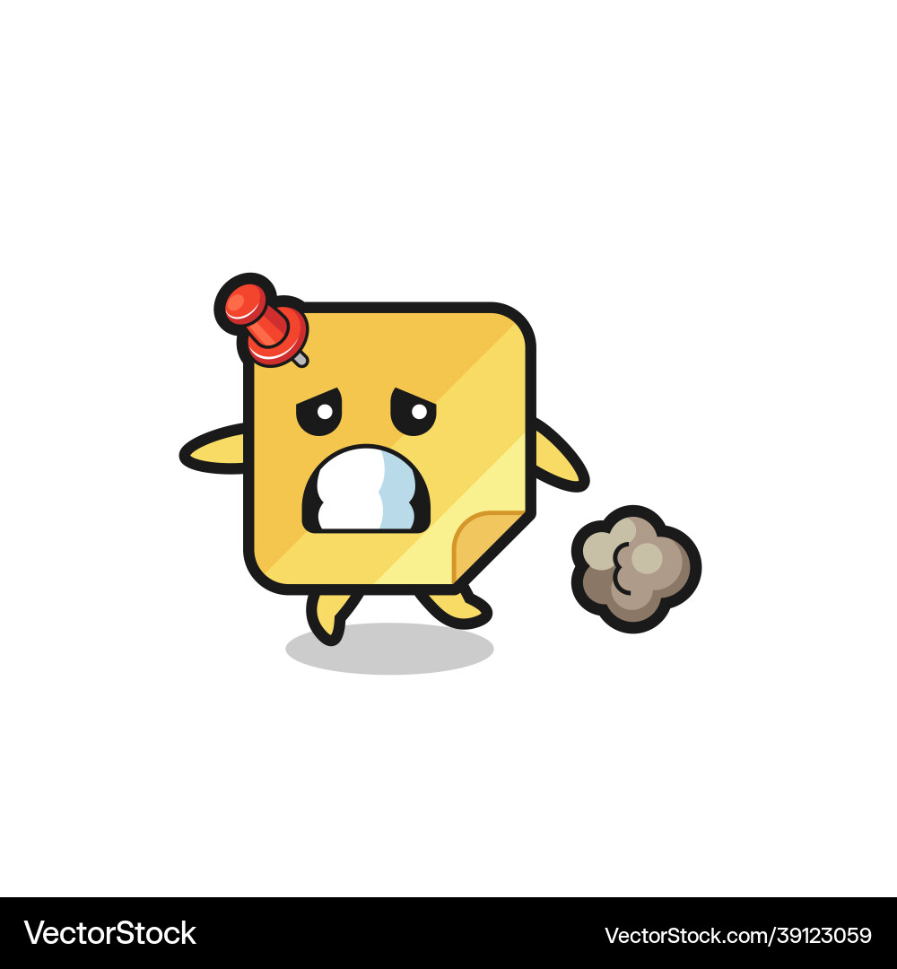 Sticky notes running in fear Vector Image