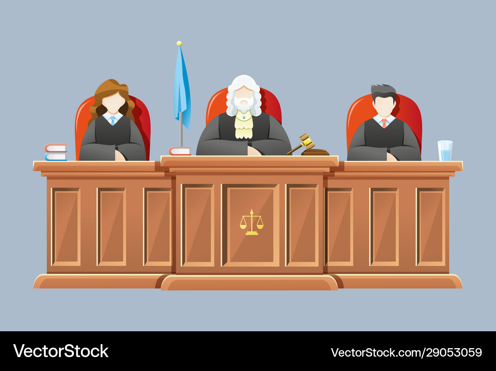Supreme court with judges Royalty Free Vector Image
