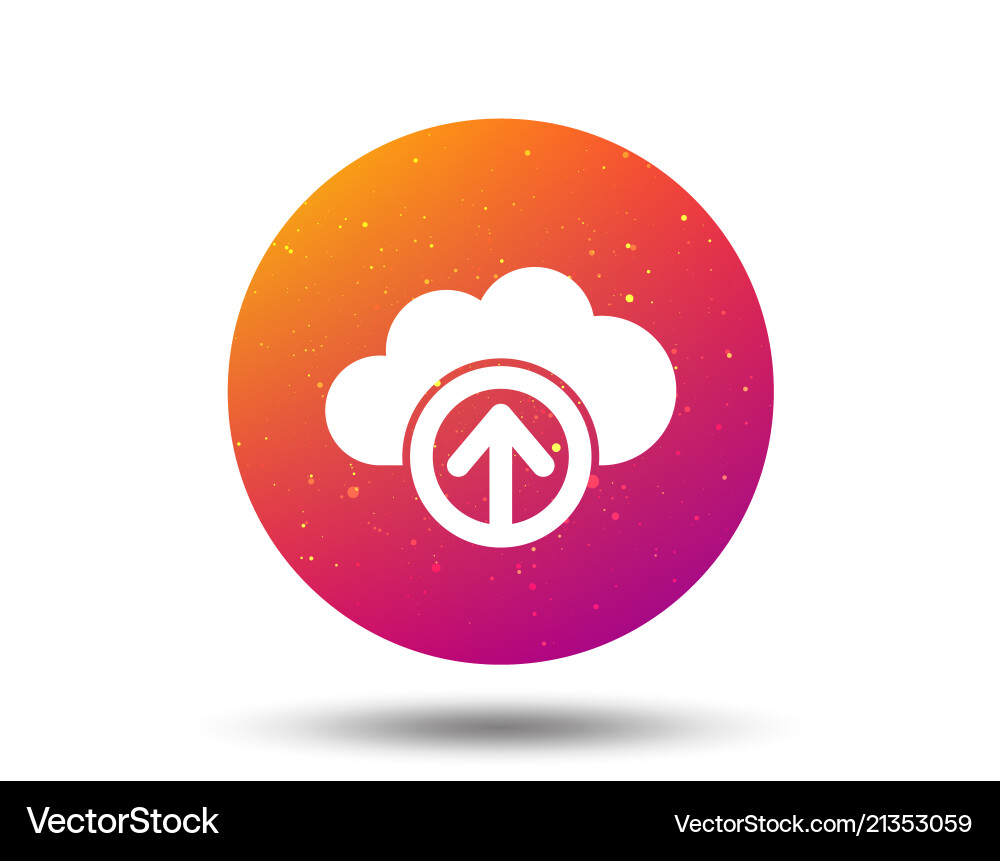 Upload from cloud icon data storage sign vector image