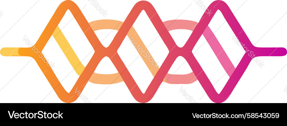 Wavy Interlocking Shape Pattern Vector Image