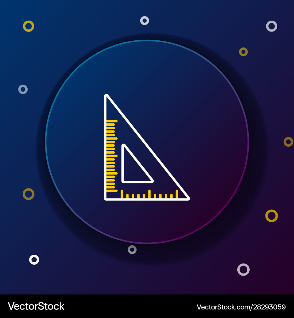 White and yellow line triangular ruler icon White and yellow line triangular ruler icon vector image