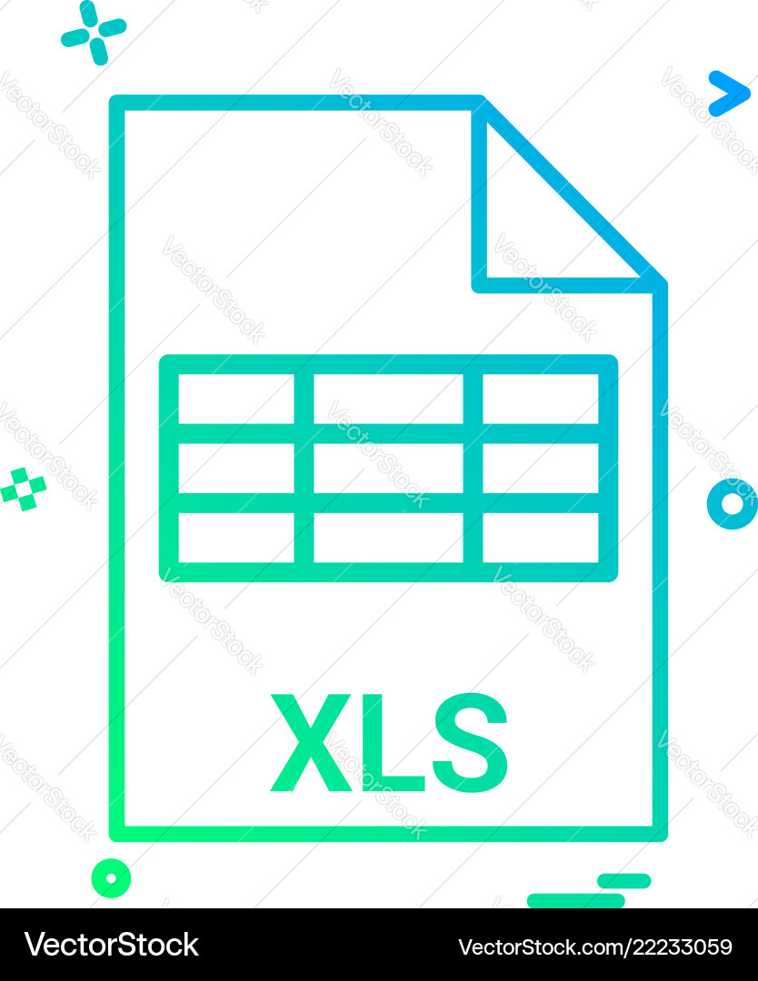 Xls file extension format icon design Xls file extension format icon design vector image