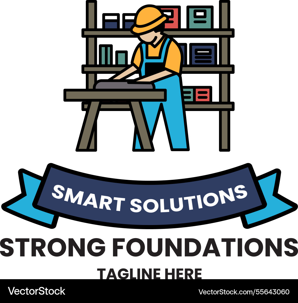 A man is working on project in workshop A man is working on project in workshop vector image