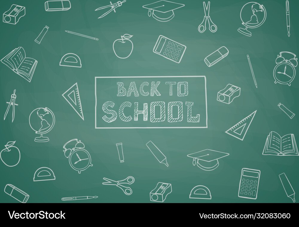 Back to School Chalkboard Background Vector Image