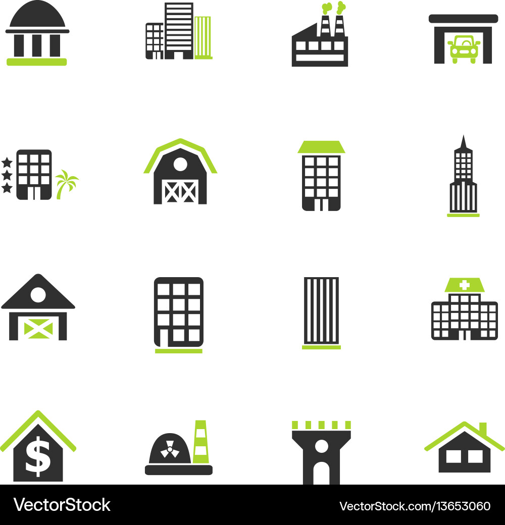 Building icon set Vector Image
