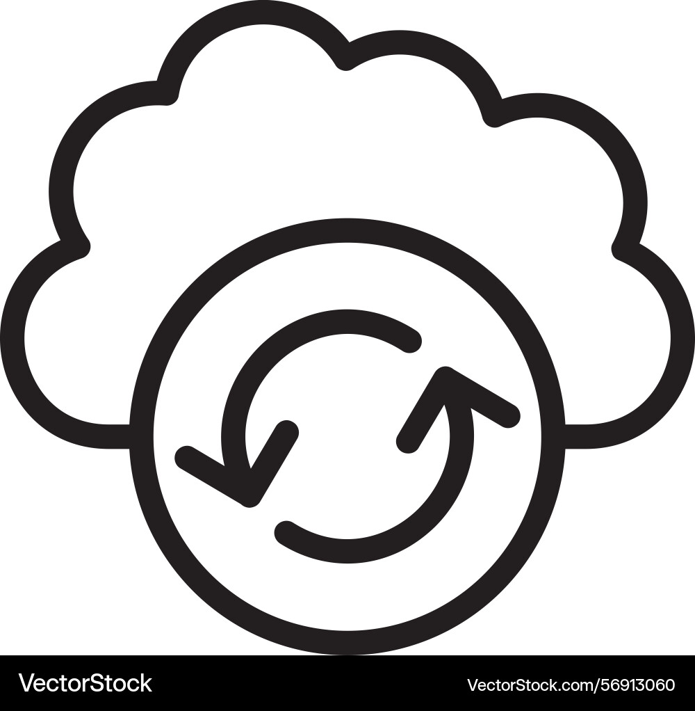 Cloud sync linear style icon design vector image