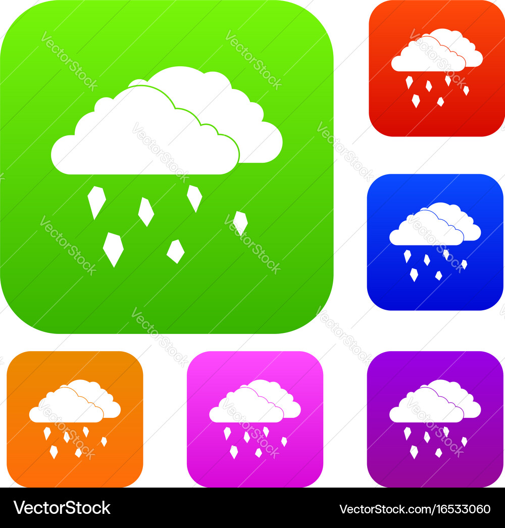 Clouds and hail set collection Vector Image