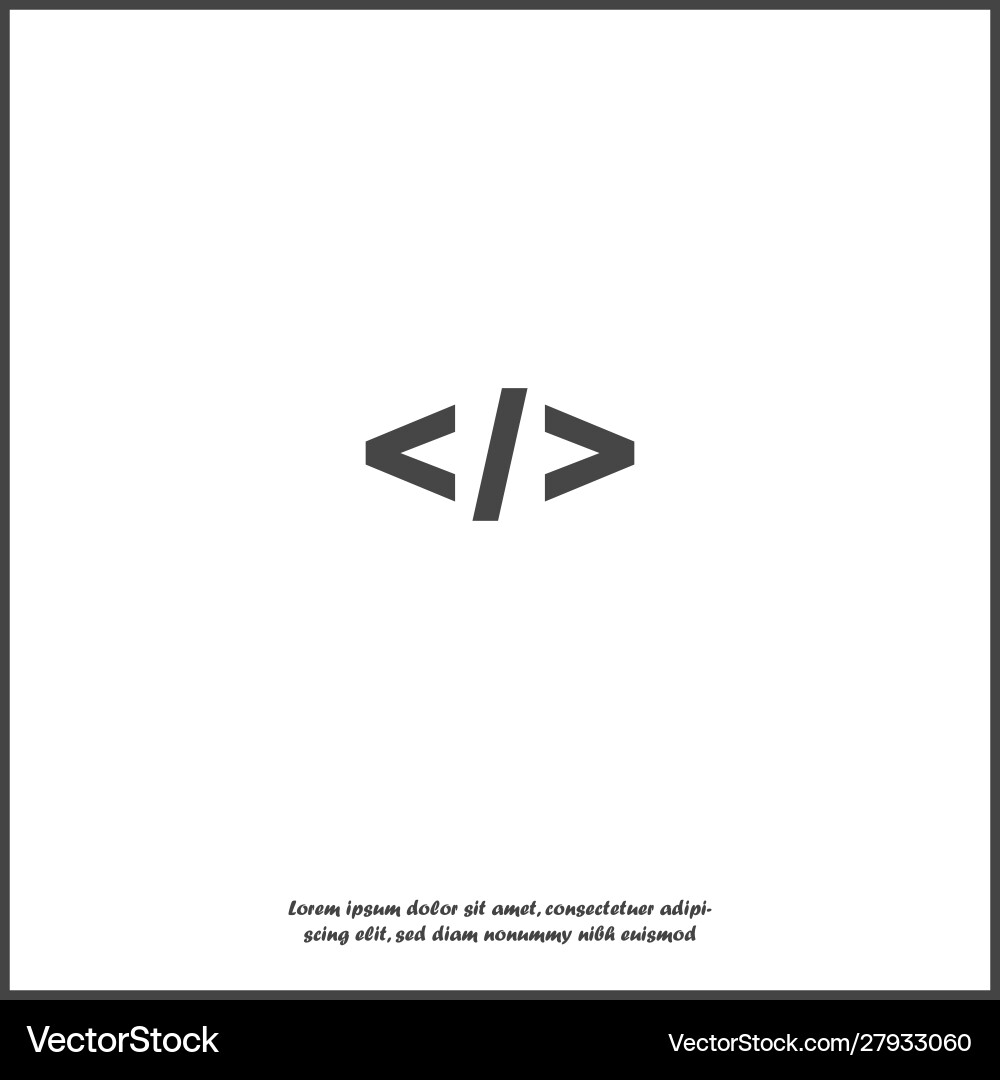 Computer code slash icon symbol programming Vector Image