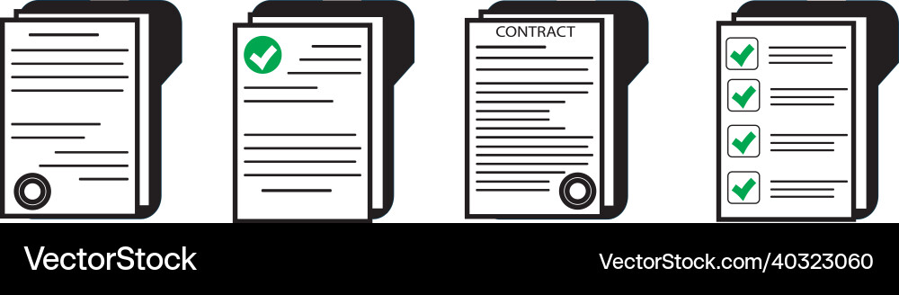 Contract or document signing icon l Contract or document signing icon l vector image