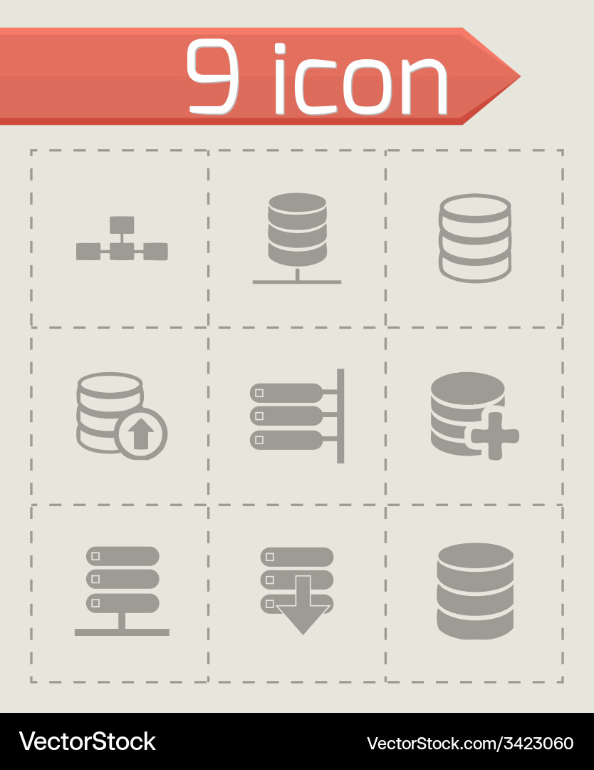 Database Icon Collection Vector Image