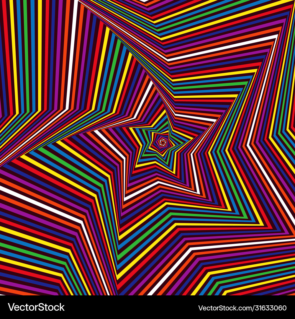 Digital twisted multicolor five-pointed star forms Digital twisted multicolor five-pointed star forms Vector Image