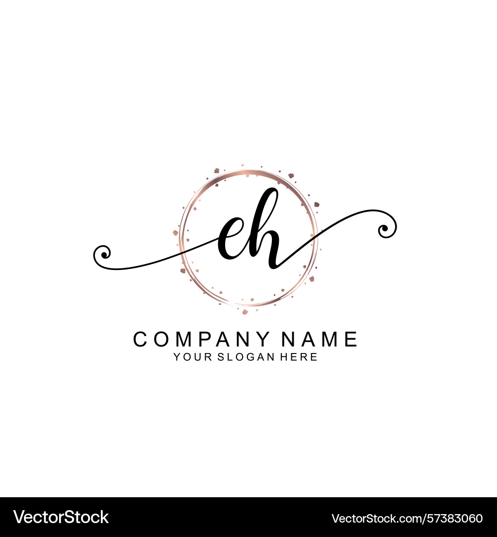 Elegant eh initial logo collection with modern Vector Image