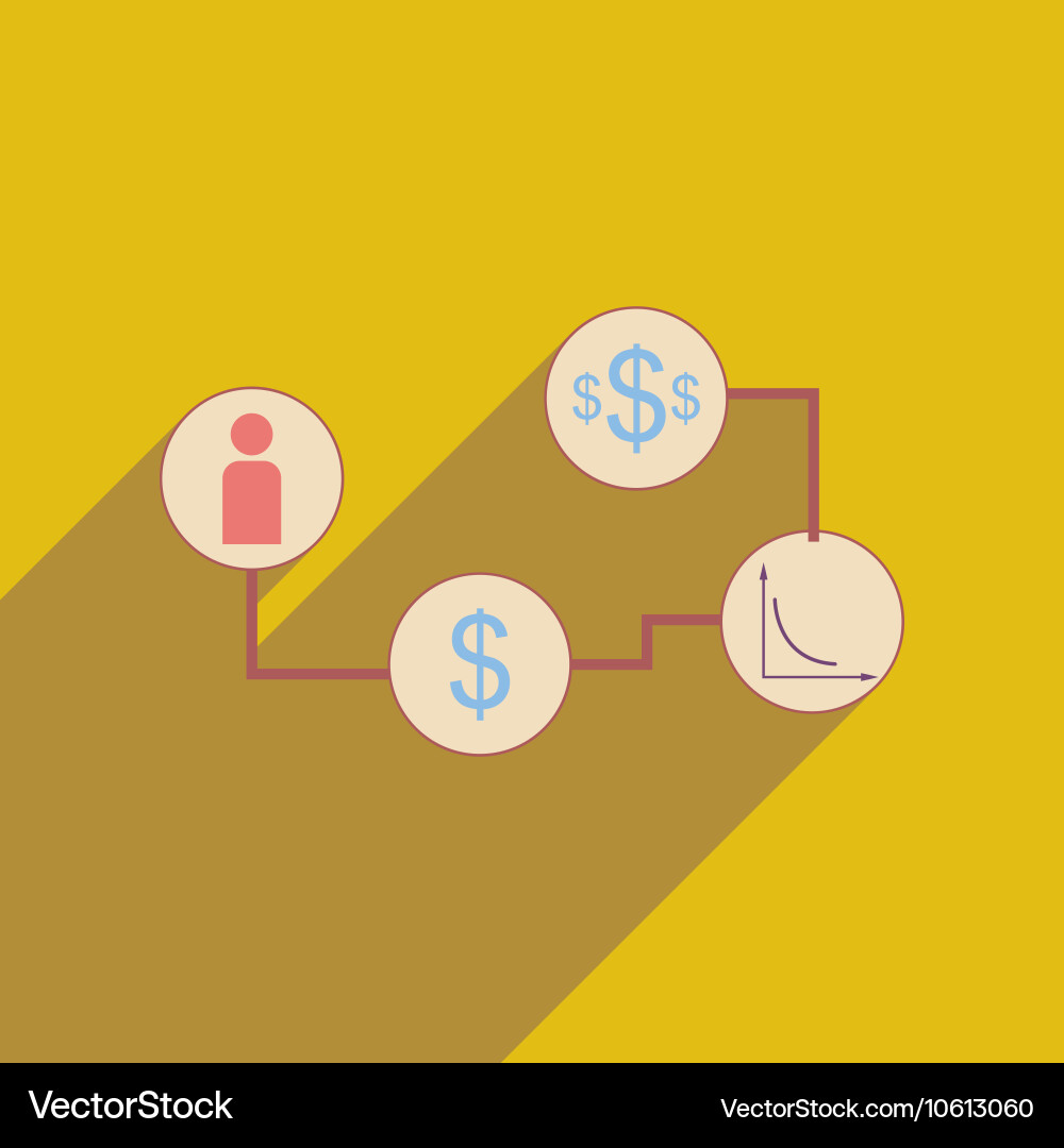 Flat web icon with long shadow monetary Vector Image