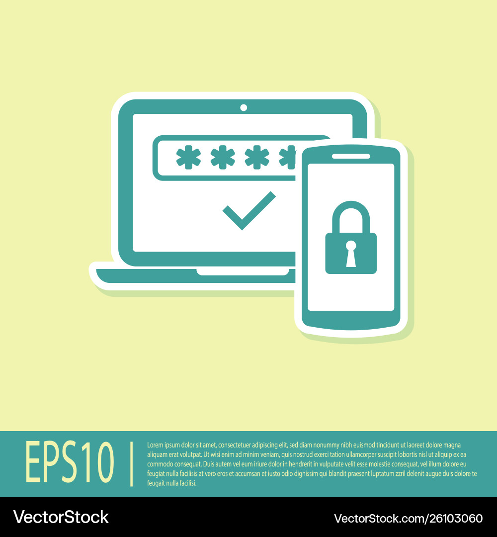 Green multi factor two steps authentication icon Green multi factor two steps authentication icon vector image