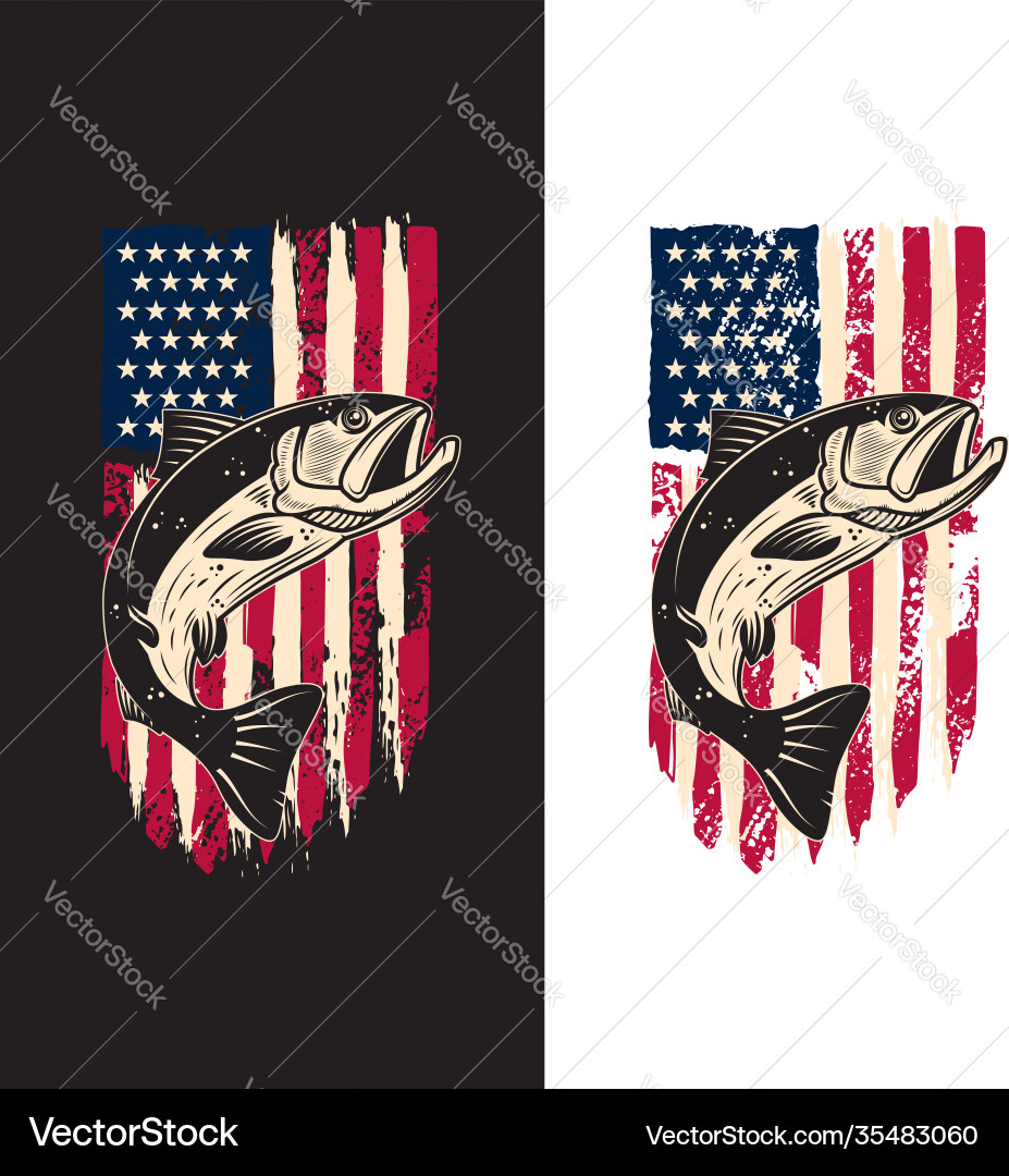 Lachs Fisch Hintergrund usa Flagge in Grunge Lachs Fisch Hintergrund usa Flagge in Grunge vektorbild