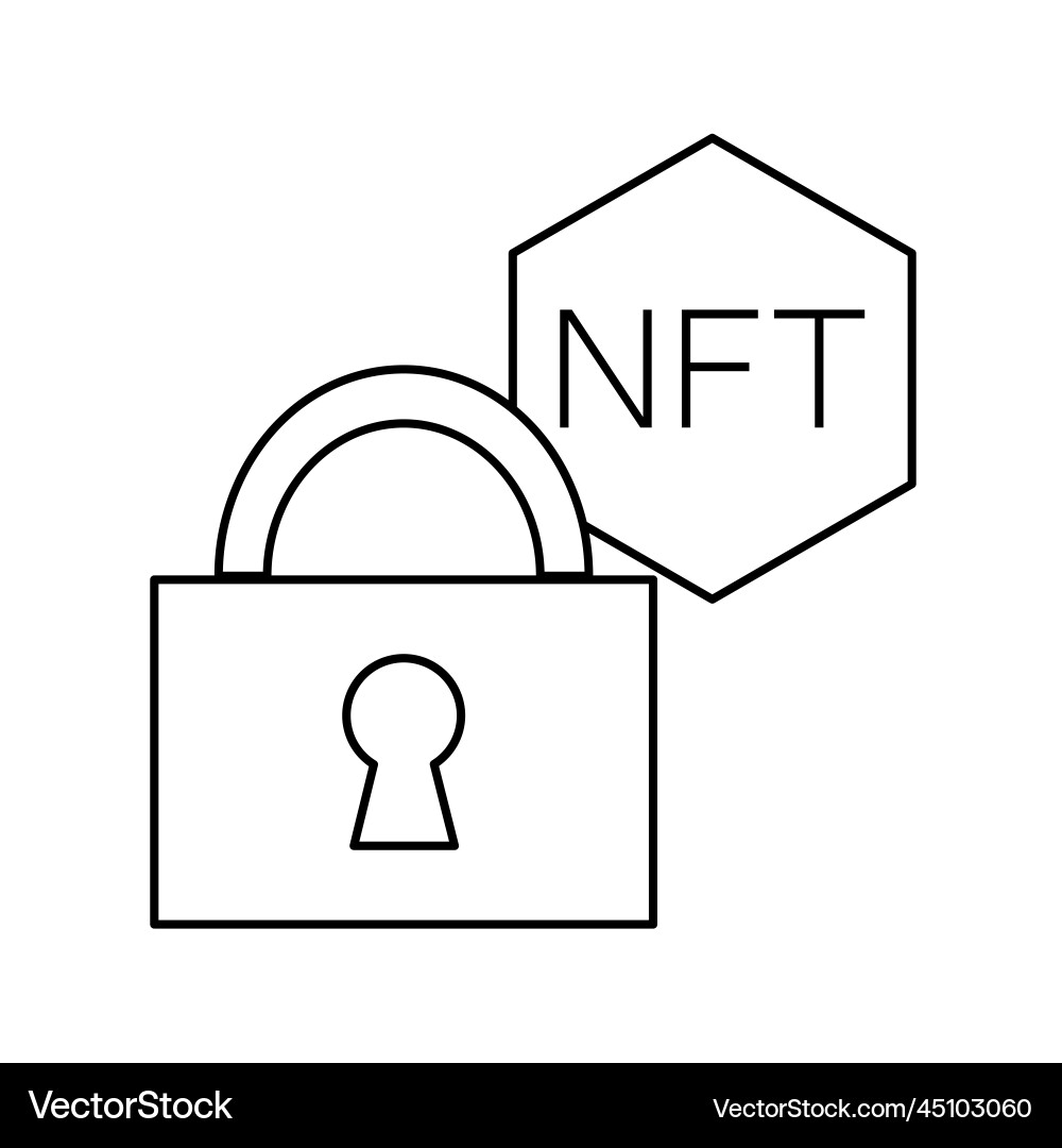 Nft blockchain technology line icon linear style Nft blockchain technology line icon linear style vector image