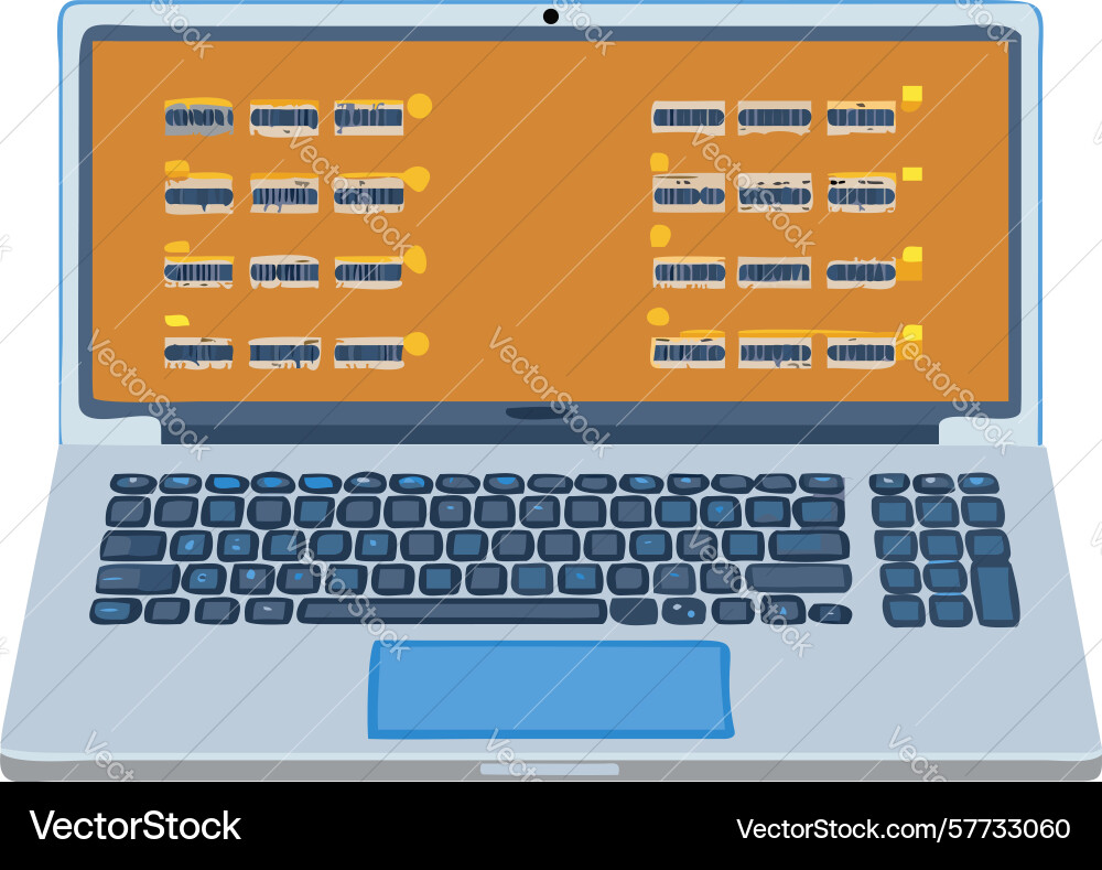 Open laptop with code programming tech icon vector image