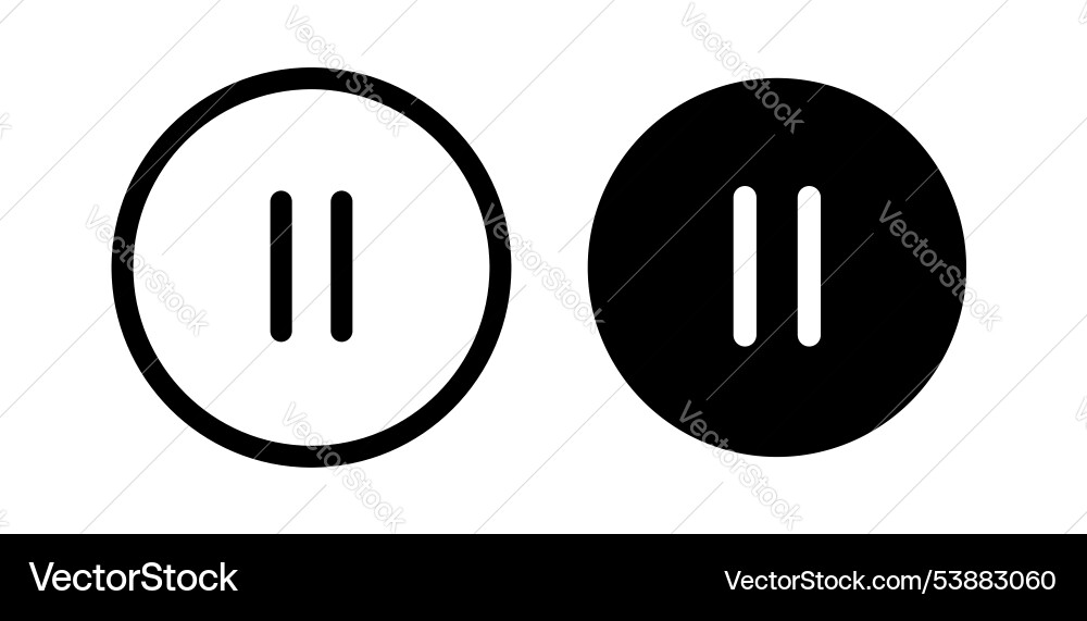 Pause icon set Vector Image