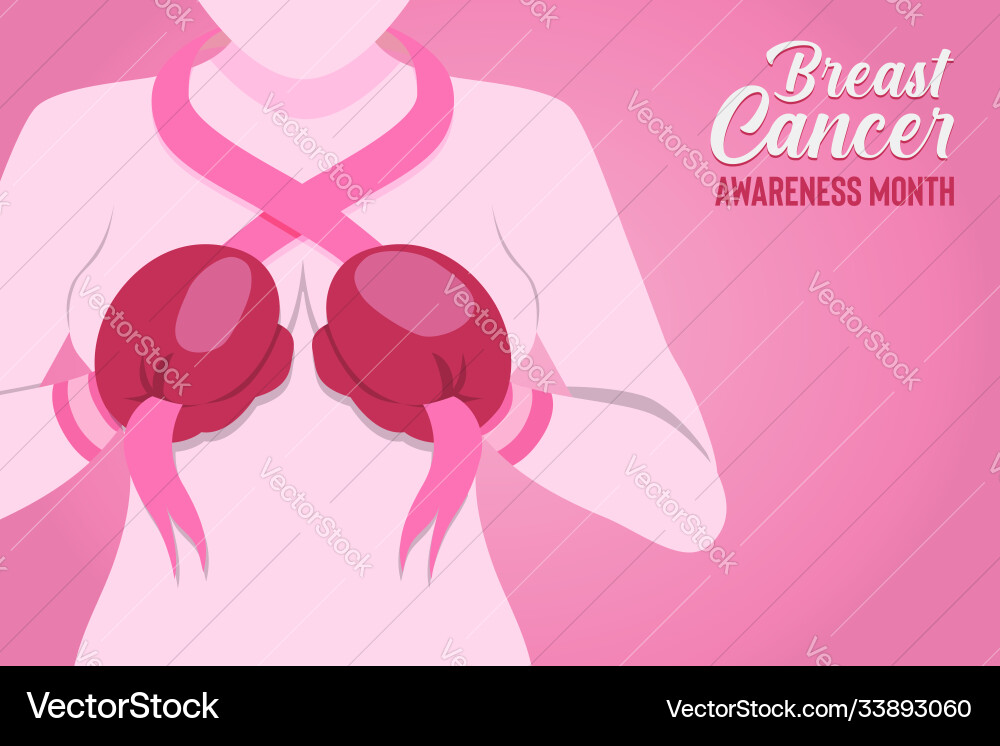 Pink Ribbon Fighter - Brustkrebs Awareness vektorbild