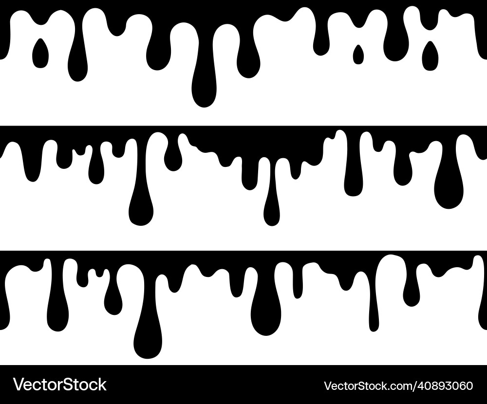 Seamless dripping elements dropping paint pattern vector image