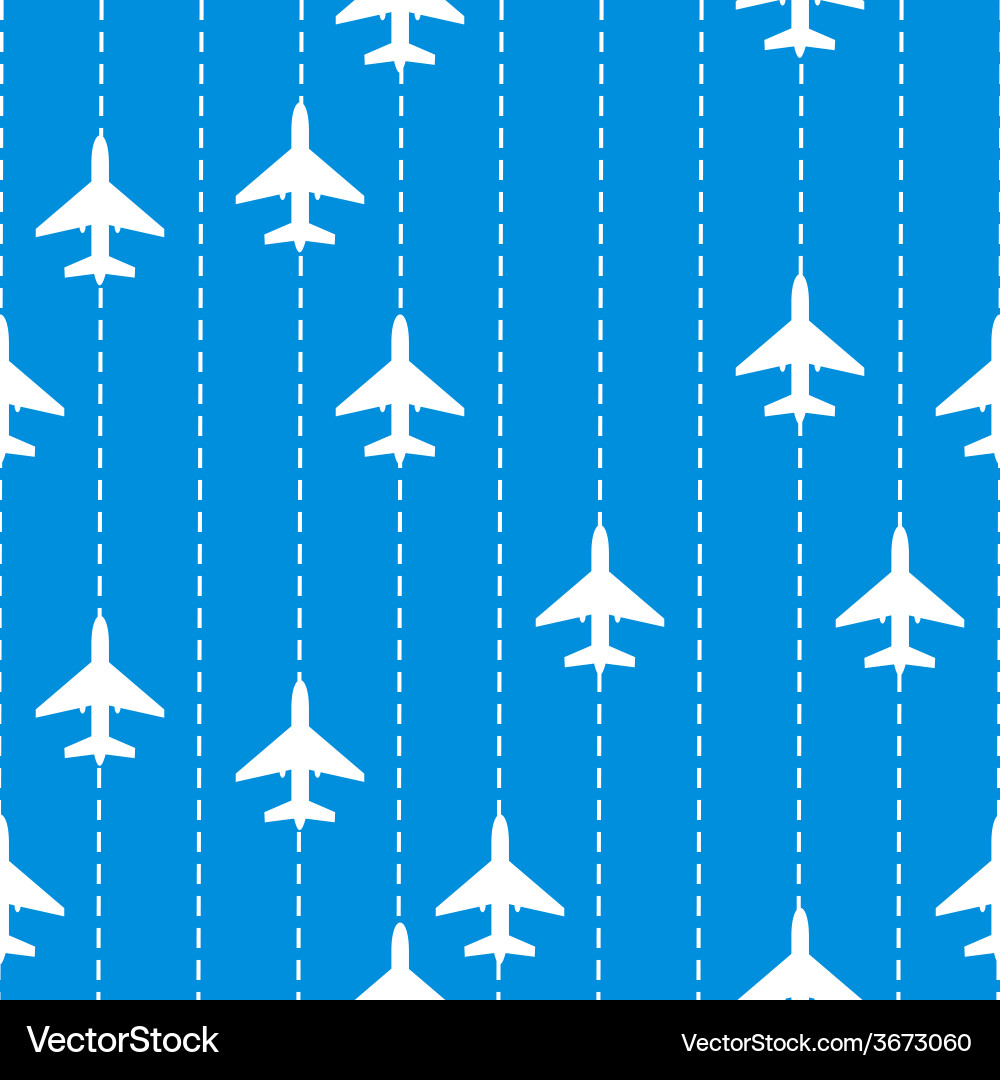 Seamless pattern with airplanes background Vector Image