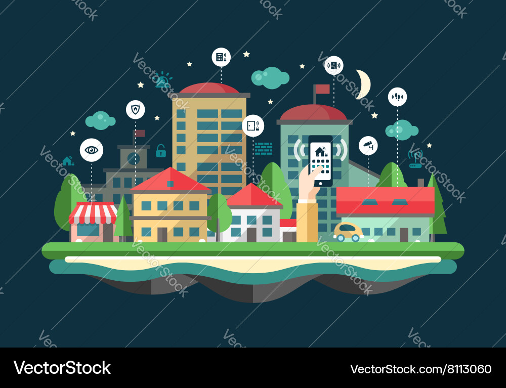 Security systems website header banner Vector Image