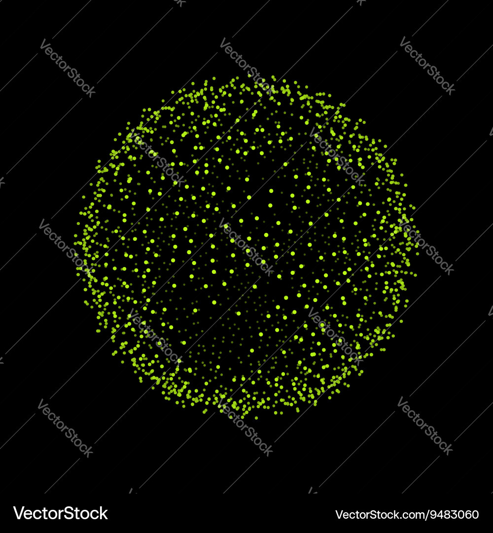 Sphere consisting of points globe grid vector image