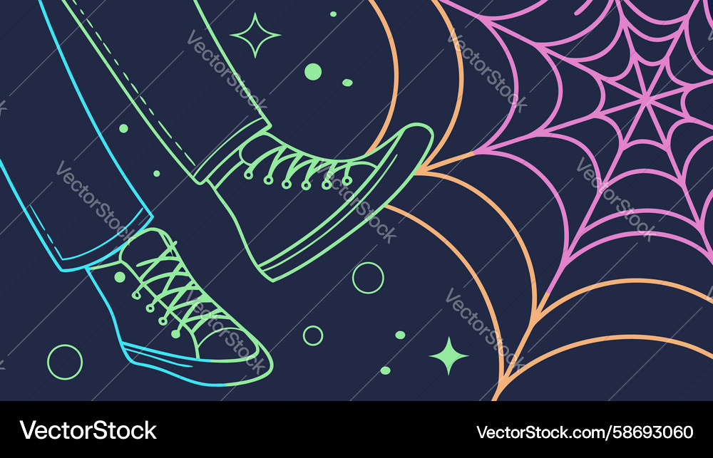 Spiderweb on foot with subtle lines design Vector Image