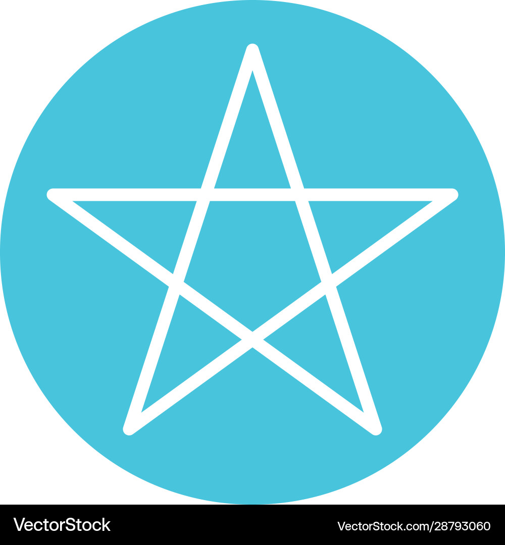 Star five pointed block style icon vector image