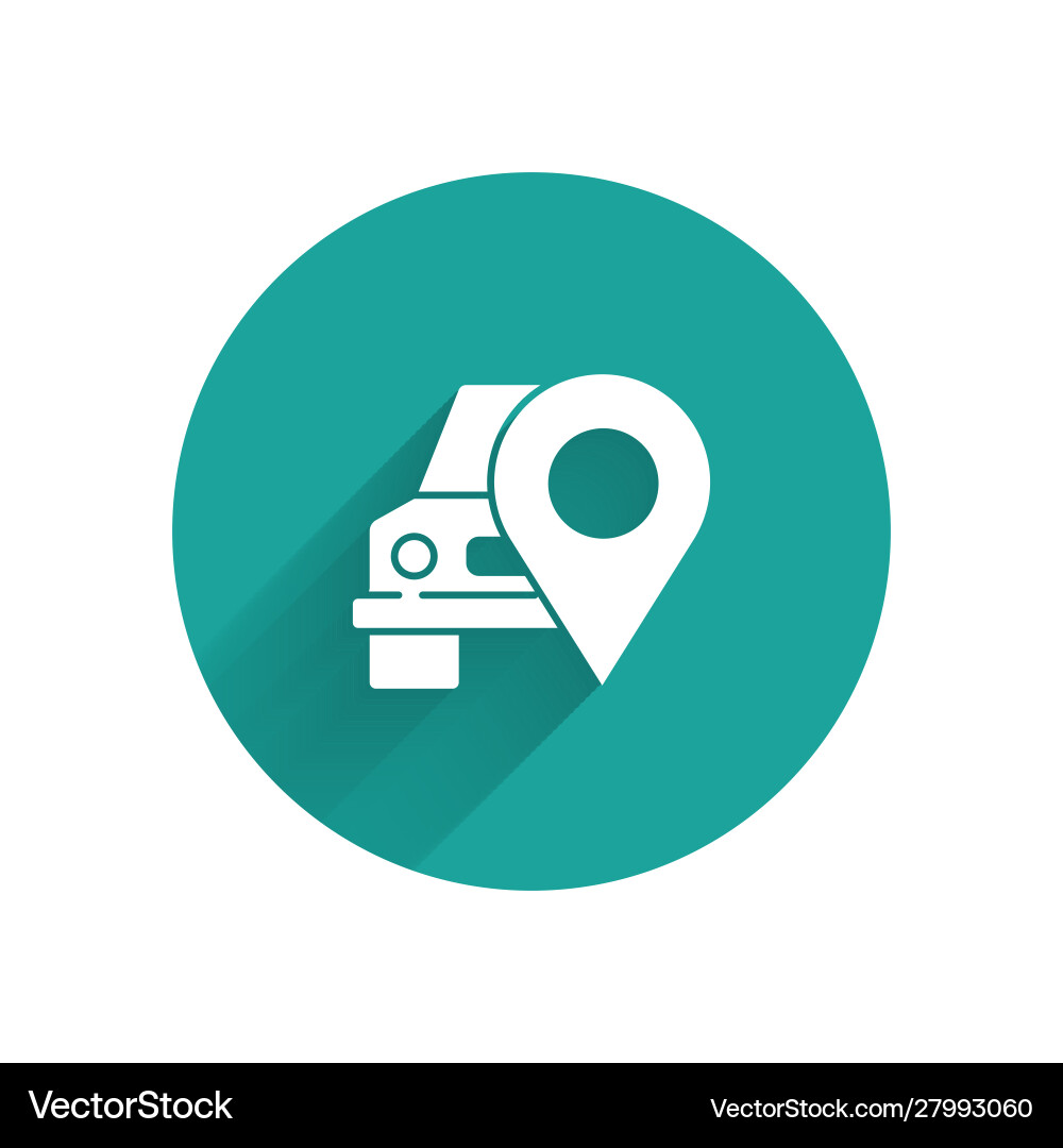 White map pointer with taxi icon isolated White map pointer with taxi icon isolated Vector Image