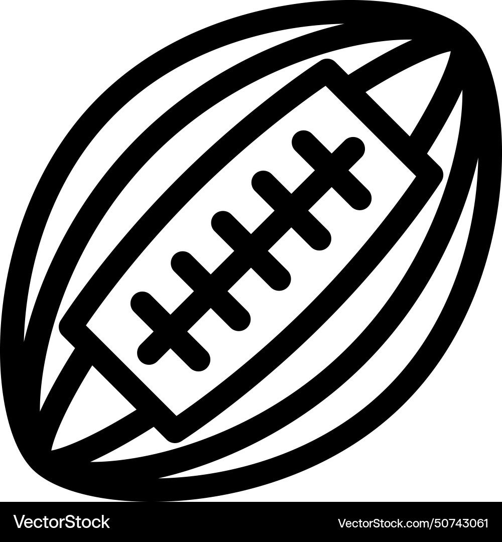 American football line icon rugby ball symbol vector image