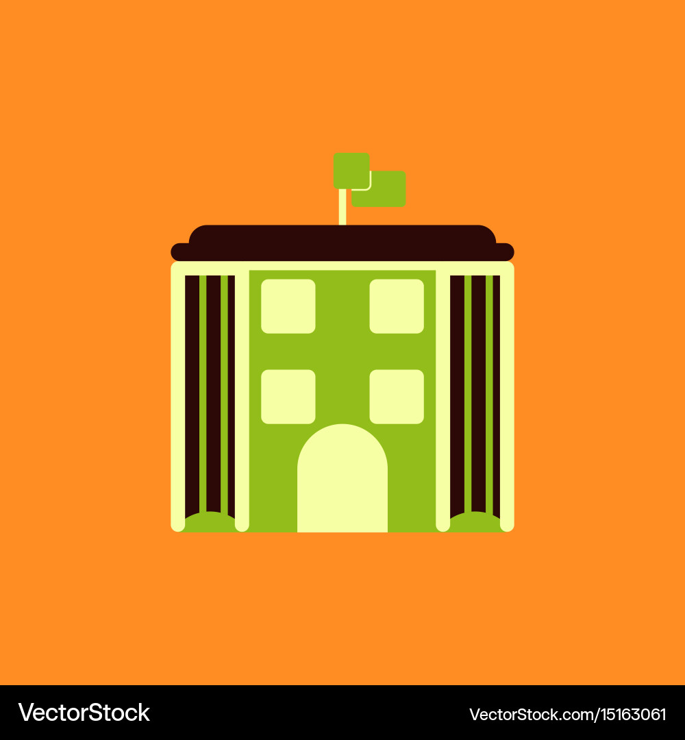 Architecture building and columns with flag vector image