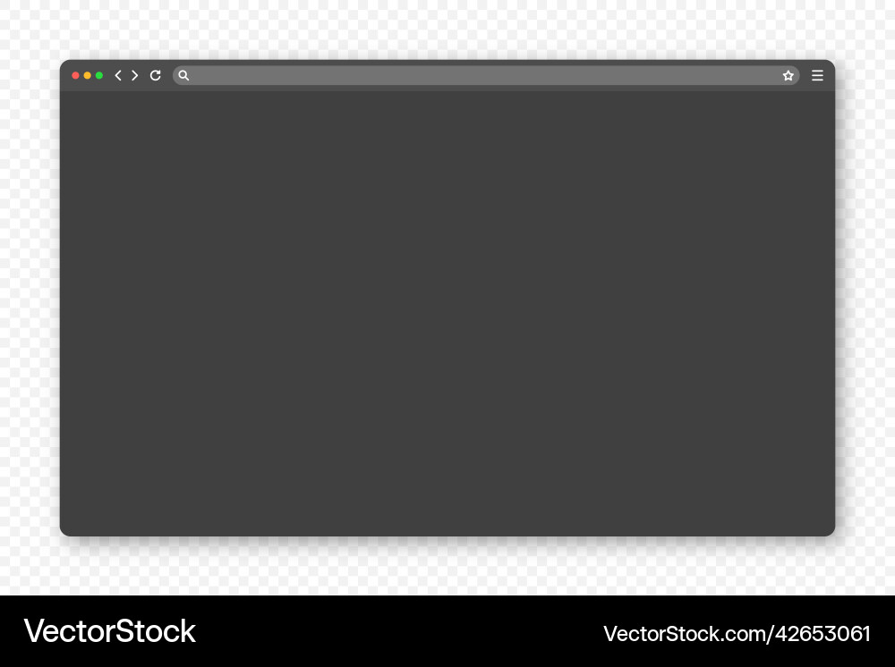 Blank web browser window with toolbar and search Vector Image