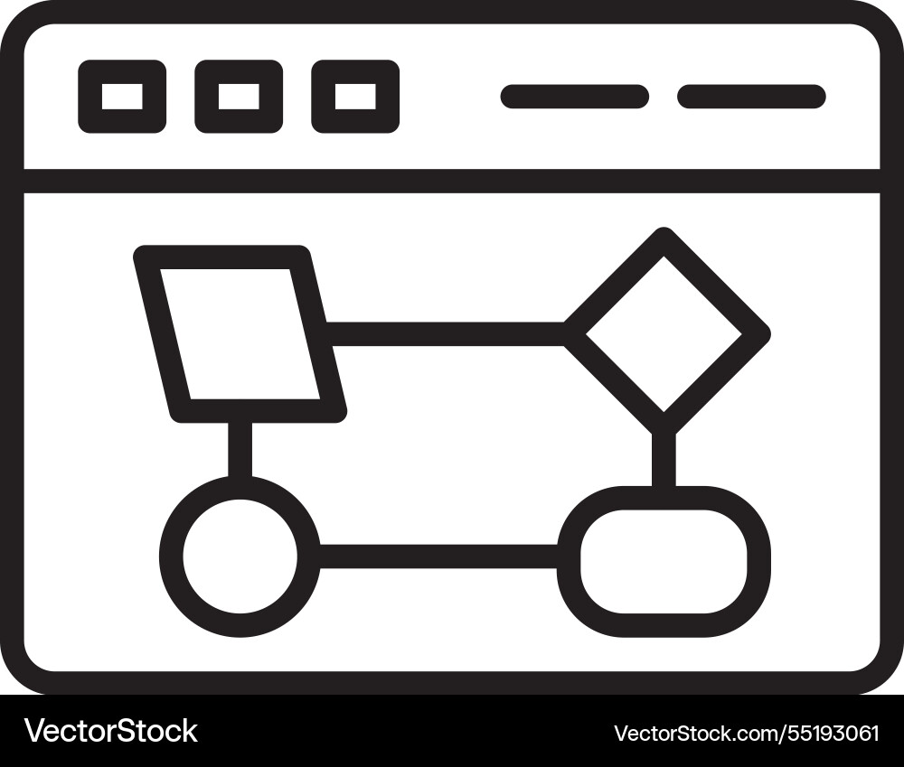 Browser line icon design vector image