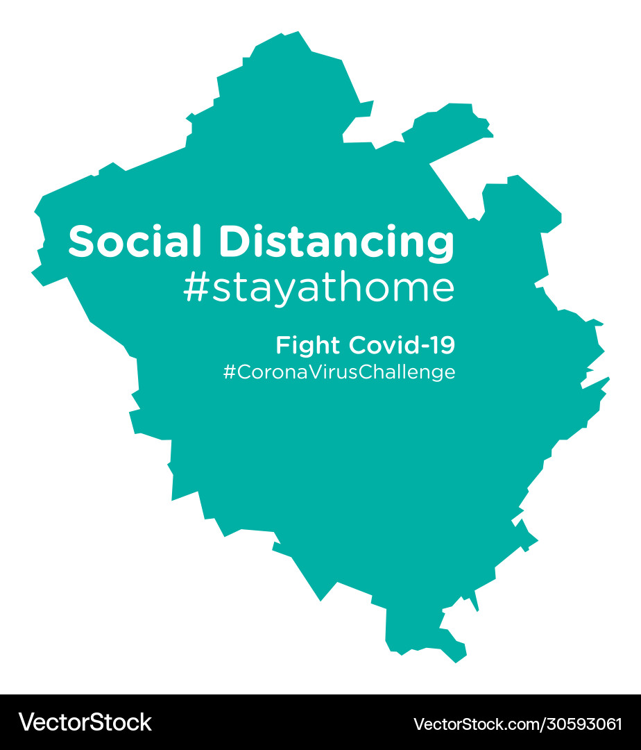 Chandigarh map with social distancing stayathome Chandigarh map with social distancing stayathome vector image