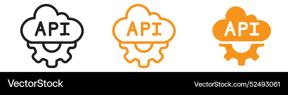 Cloud api icon computing technologies Cloud api icon computing technologies vector image