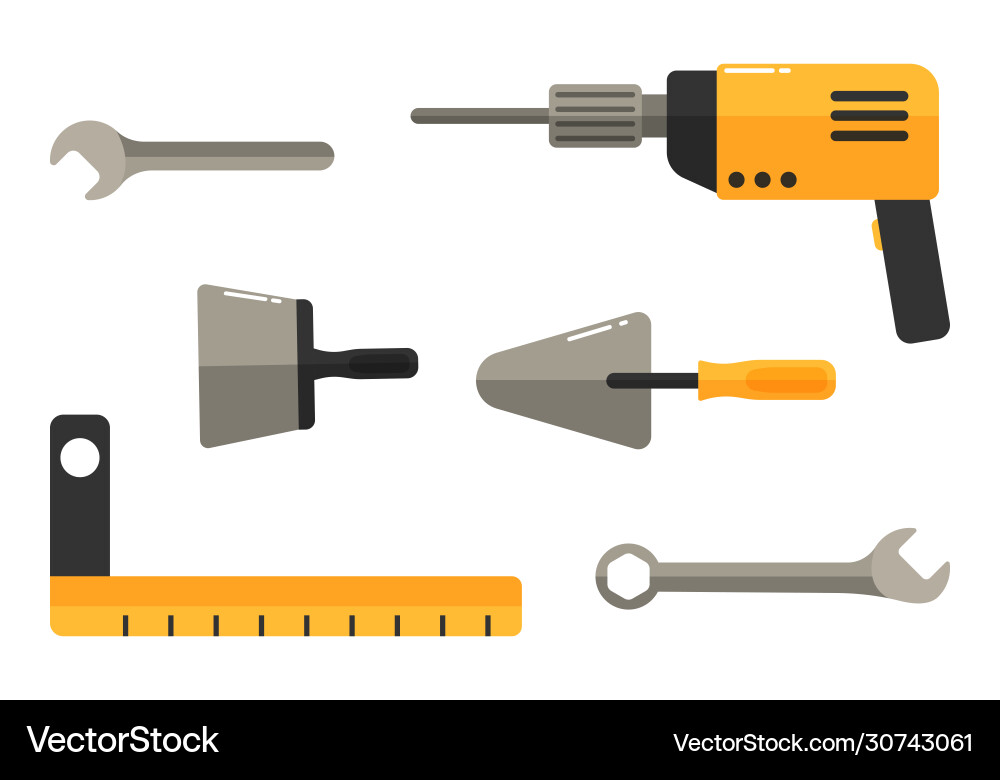 Collection working tools Collection working tools vector image