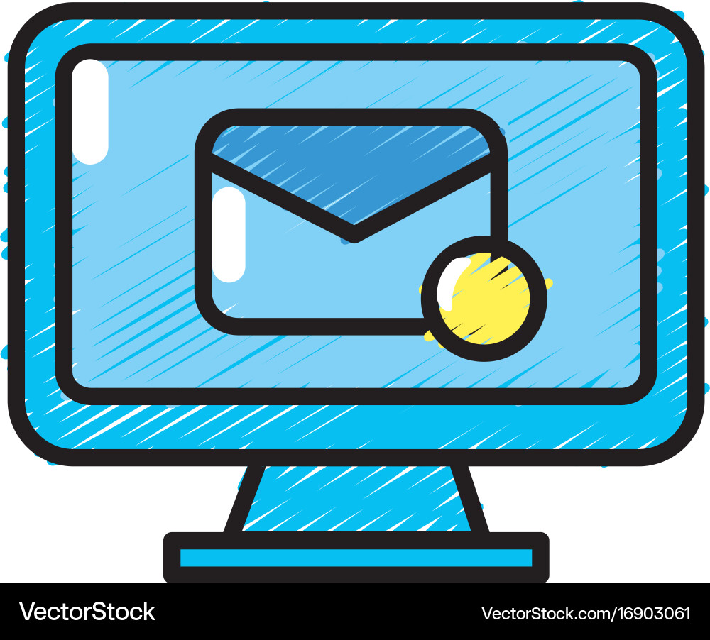 Computer technology with e-mail electronic message Vector Image