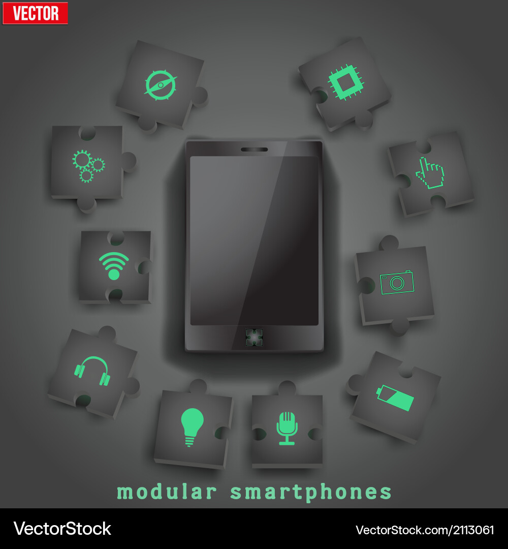 Concept of modular smartphone background vector image