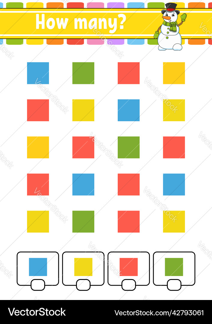 Counting game for children happy characters vector image